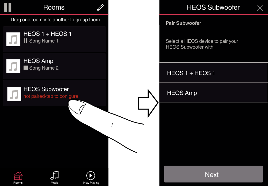Pairing HEOS Subwoofer